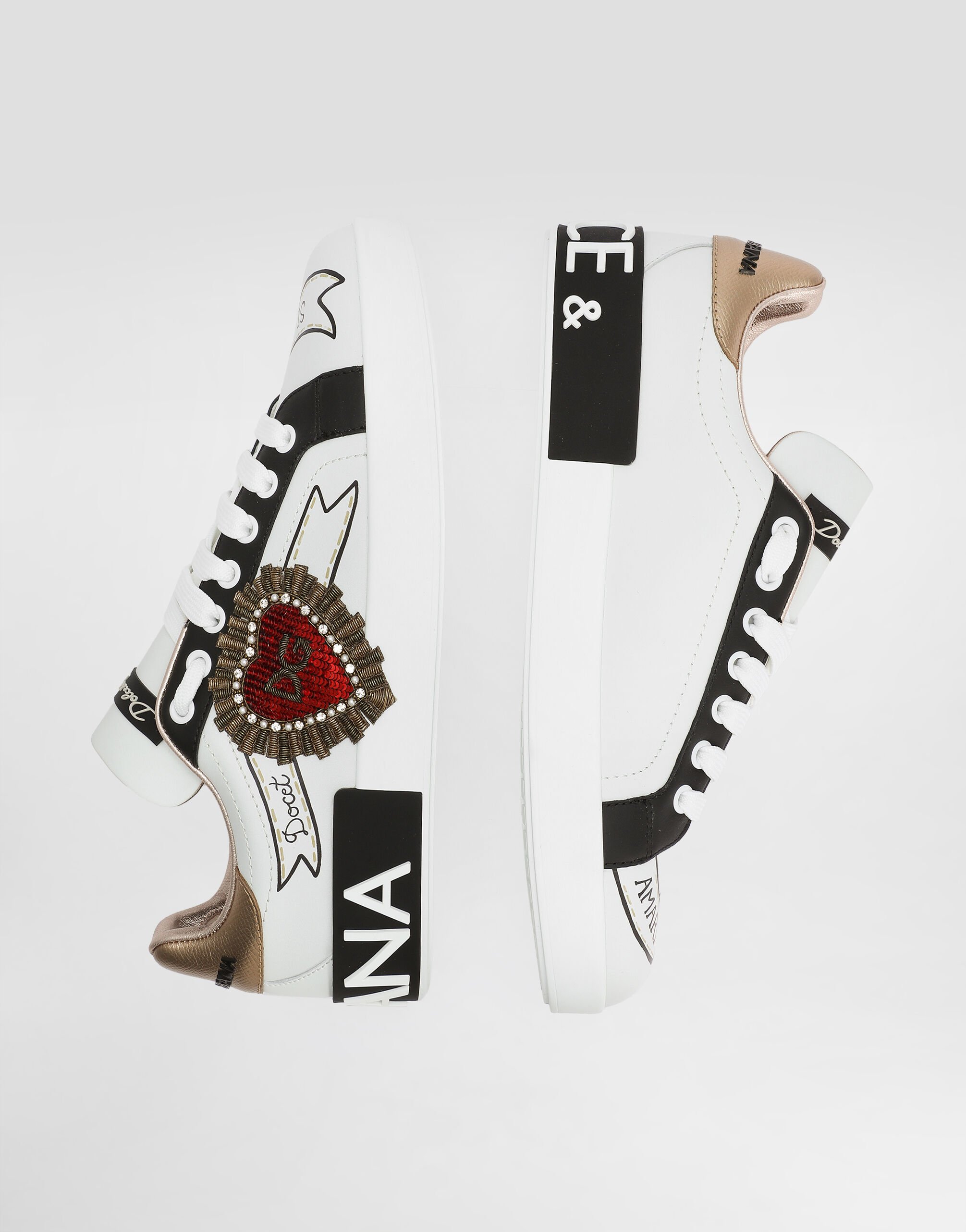 Sneakers with Embroidered Patch - Women's Shoes | Dolce&Gabbana