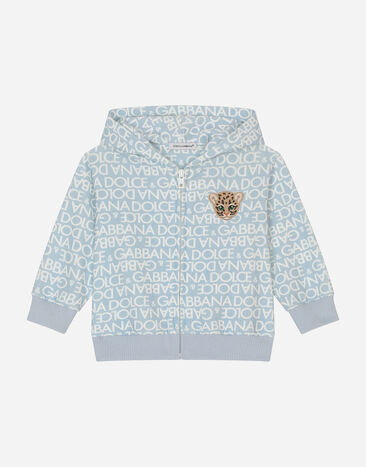 DolceGabbanaSpa Jersey hoodie all-over logo print and patch Multicolor L4JWFNHS7MN