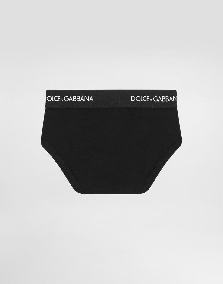 Dolce & Gabbana Jersey briefs two-pack with branded elastic Black L4J700G7OCT