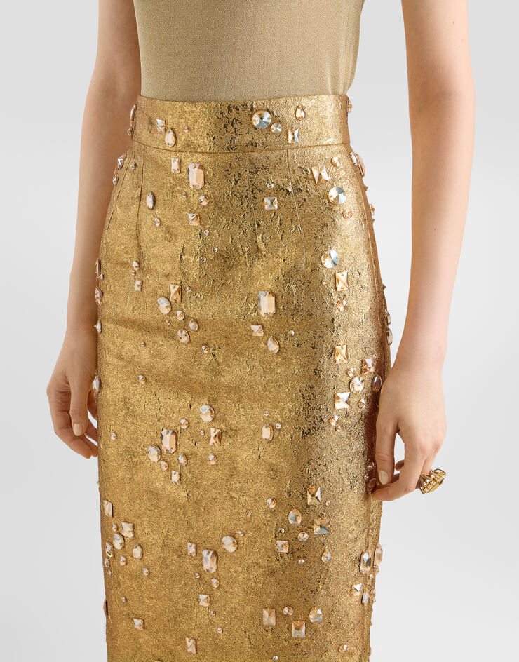 Dolce & Gabbana Jacquard skirt with embroidery Dolce & Gabbana Jacquard skirt with embroidery Multicolor F4DFPZGDD0V