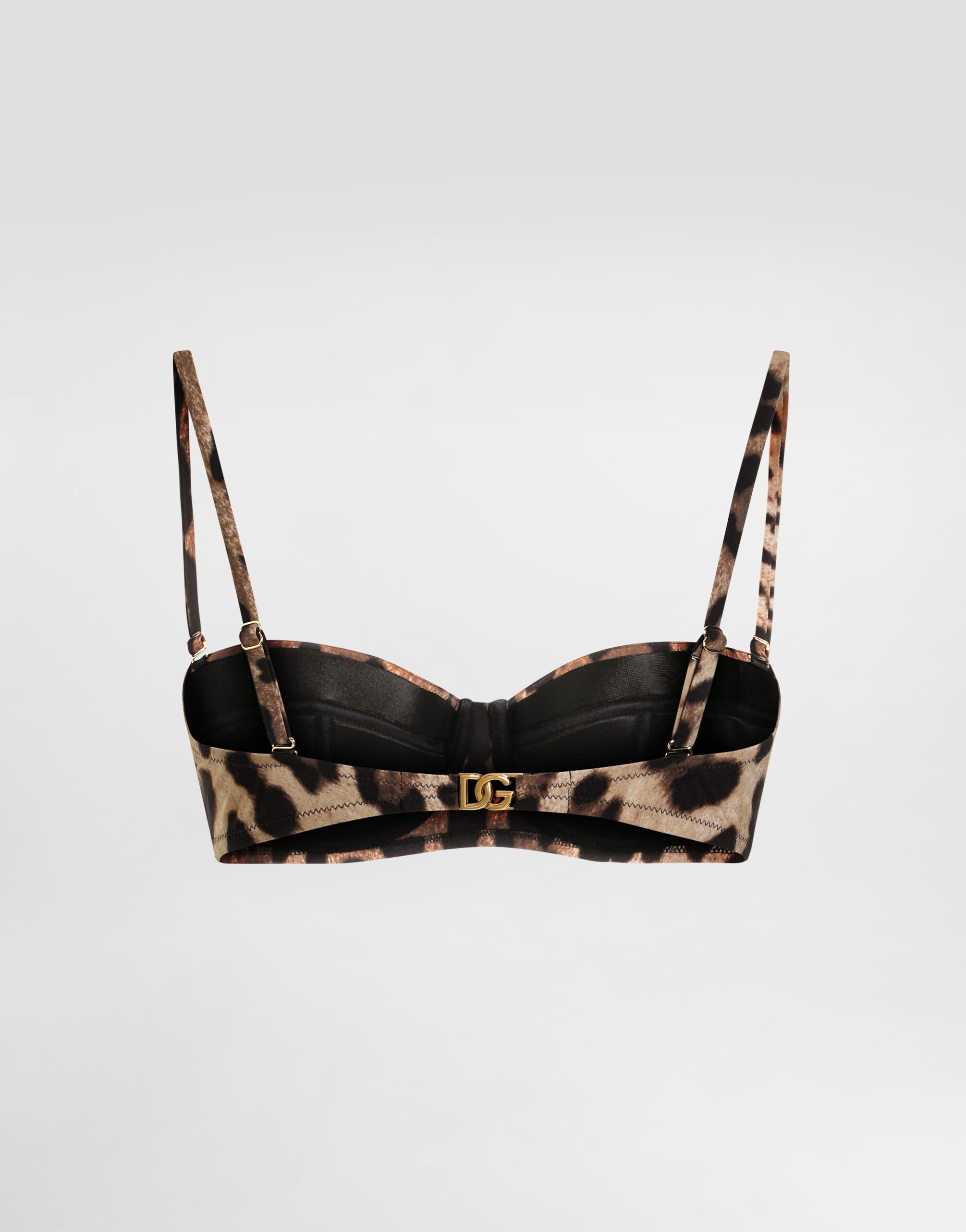 Leopard-print balconette bikini top in Multicolor for Women