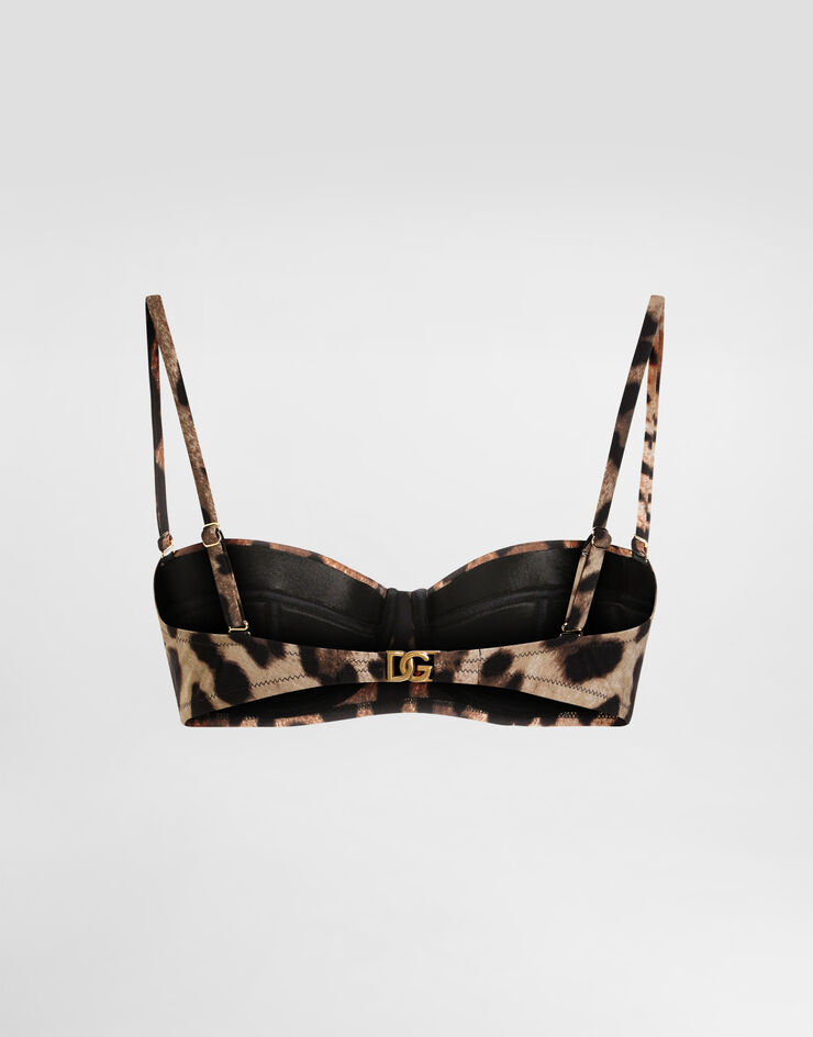 Dolce & Gabbana Leopard-print balconette bikini top Multicolor O1A16JONO11