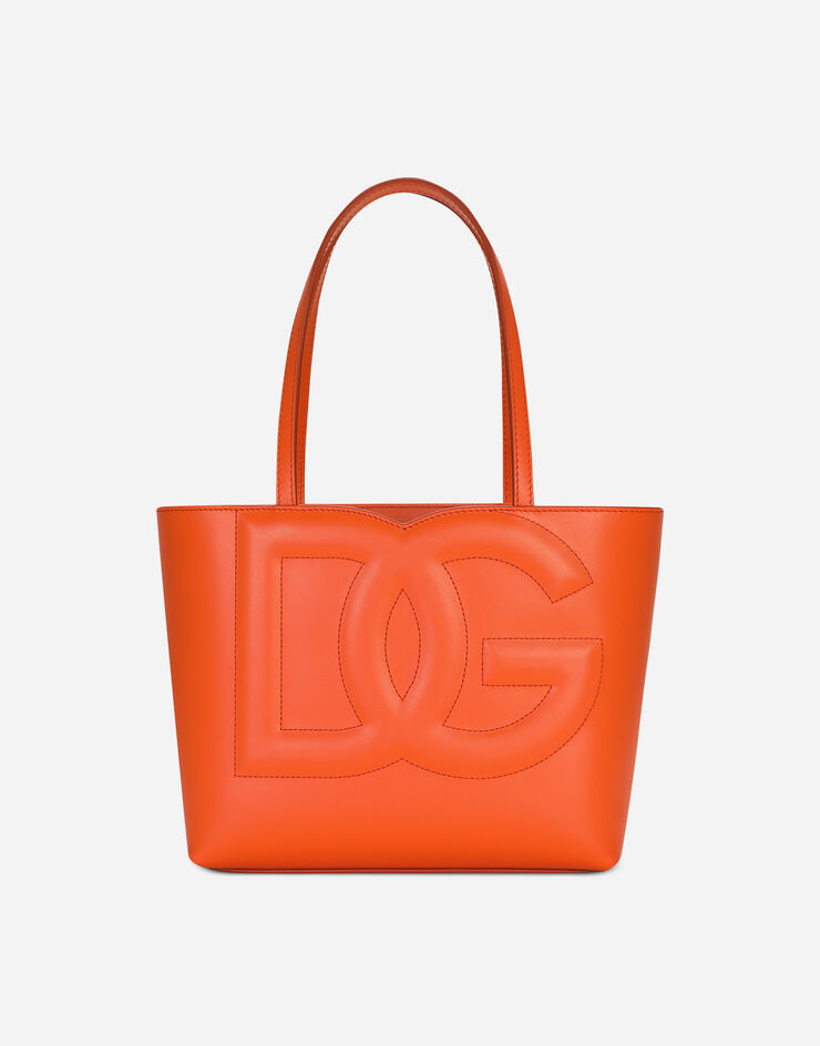 Dolce & Gabbana Bolso shopper DG Logo Bag pequeño en piel de becerro Naranja BB7337AW576