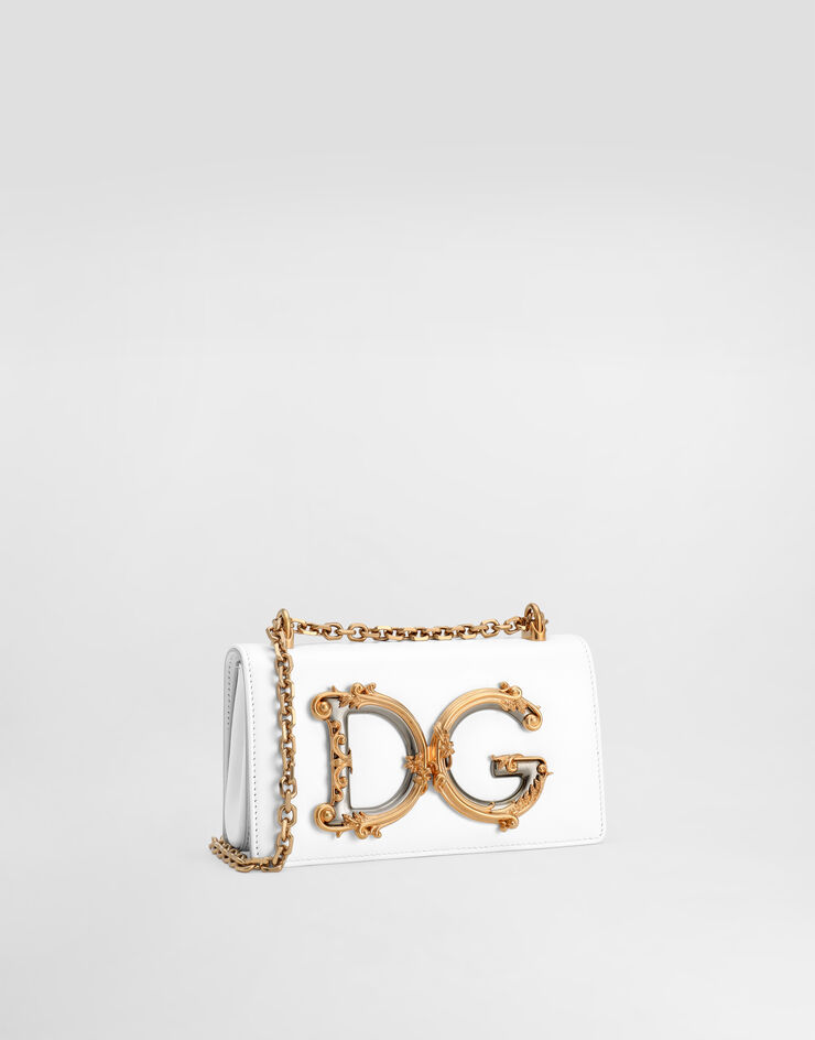Dolce & Gabbana Bolso para el móvil DG Girls de piel de becerro Blanco BI1416AW070