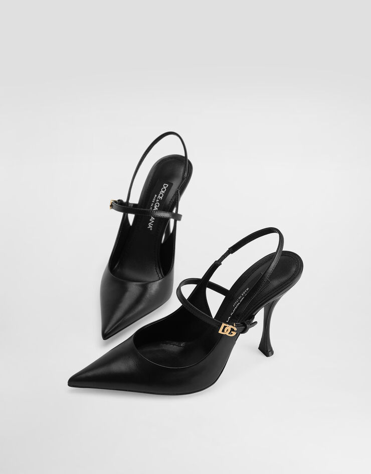 Dolce & Gabbana Polished goatskin slingback Black CG0974A5738