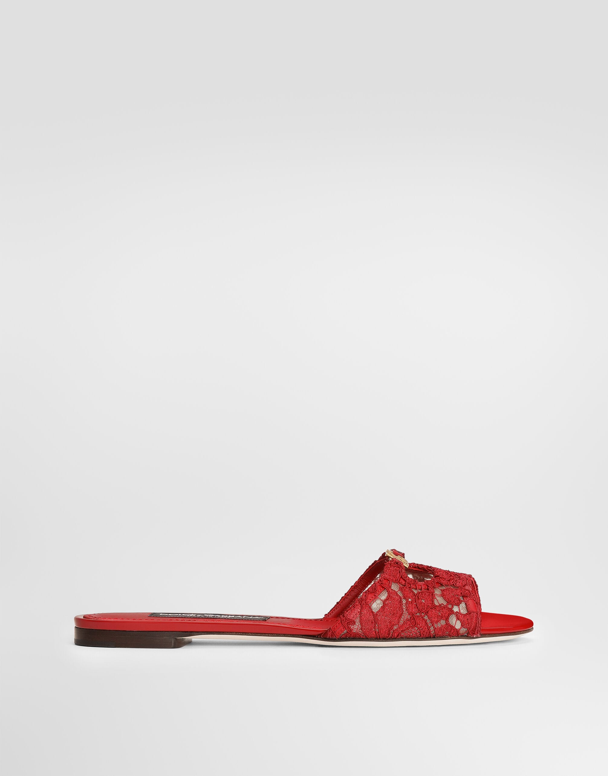 Dolce & Gabbana レース フラットシューズ 37.5 Multicolorのウィメンズ レース フラット スライド | Dolce&Gabbana®