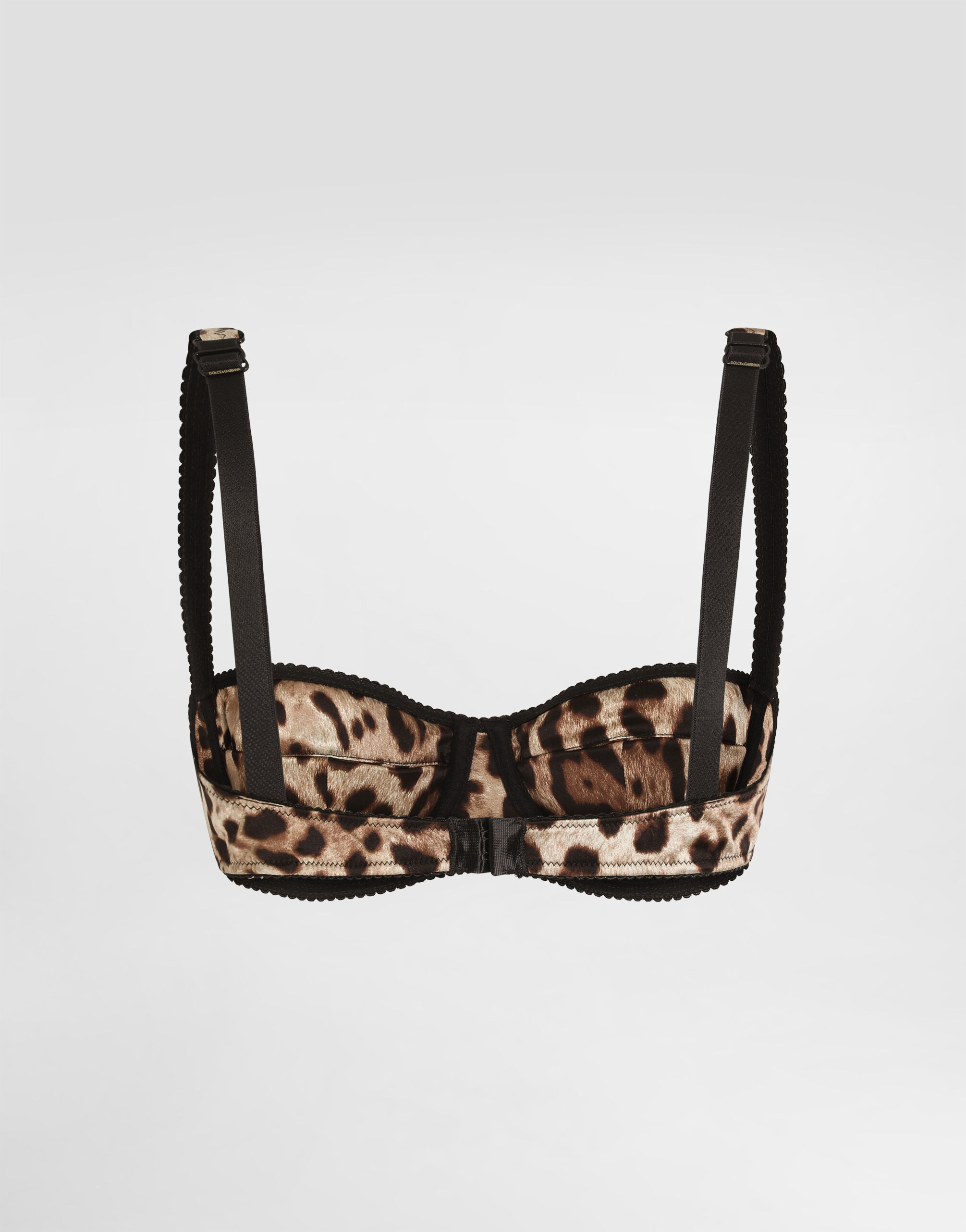 Leopard-print satin balconette bra in Multicolor for Women