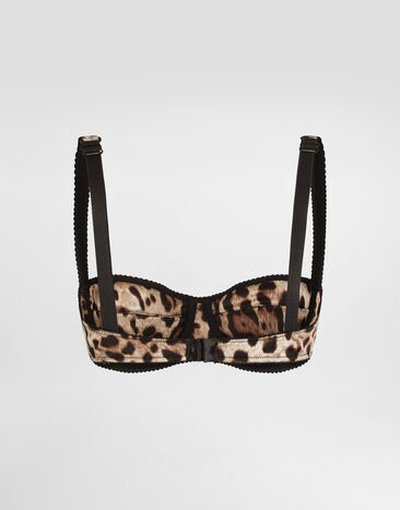 Dolce & Gabbana Leopard-print satin balconette bra Multicolor O1A12TONO21