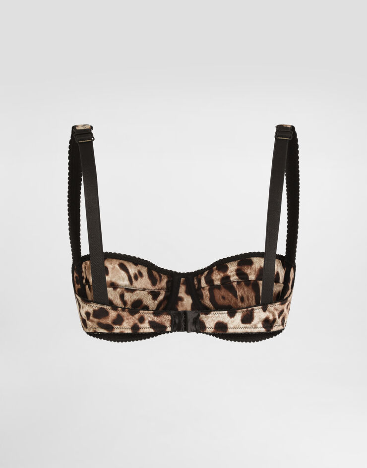 Dolce & Gabbana Soutien-gorge balconnet en satin à imprimé léopard Multicolore O1A12TONO21