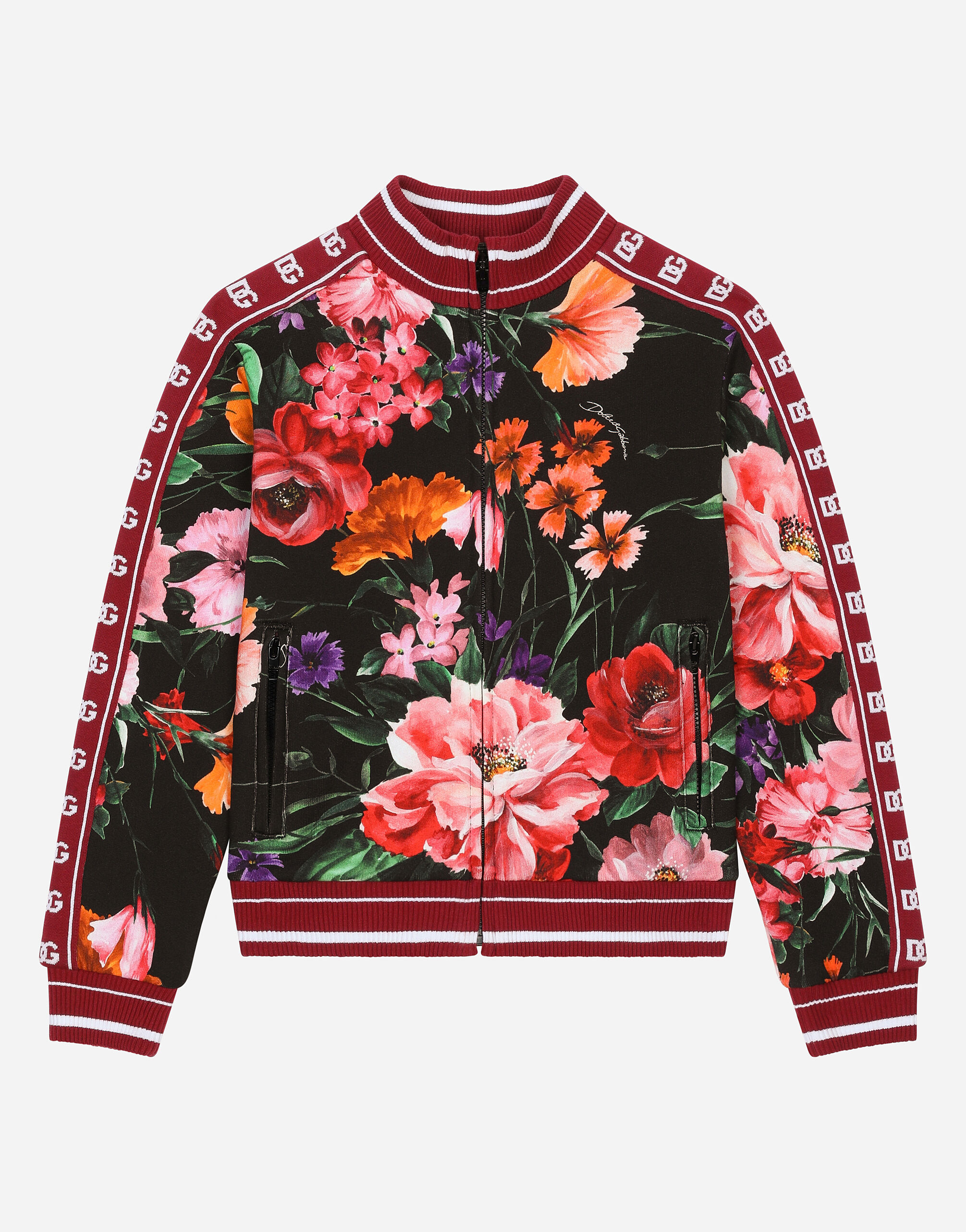 Black floral sweatshirt top