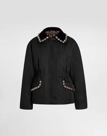 Dolce & Gabbana Cazadora de nailon con logotipo en relieve Negro F9S85ZGDC9F