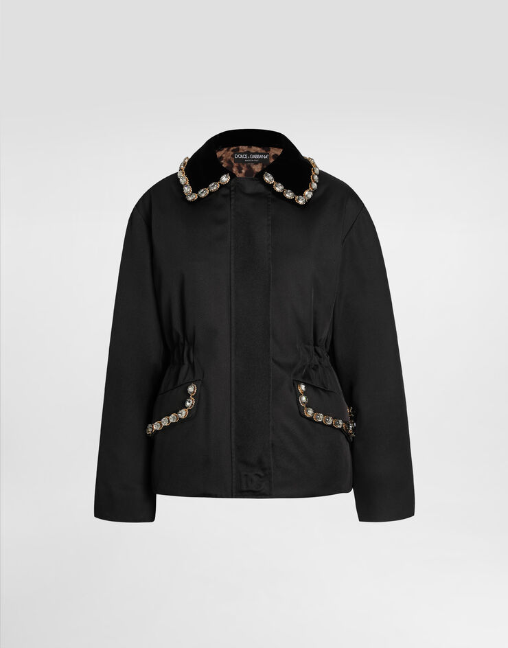 Dolce & Gabbana Cazadora de nailon con logotipo en relieve Negro F9S85ZGDC9F