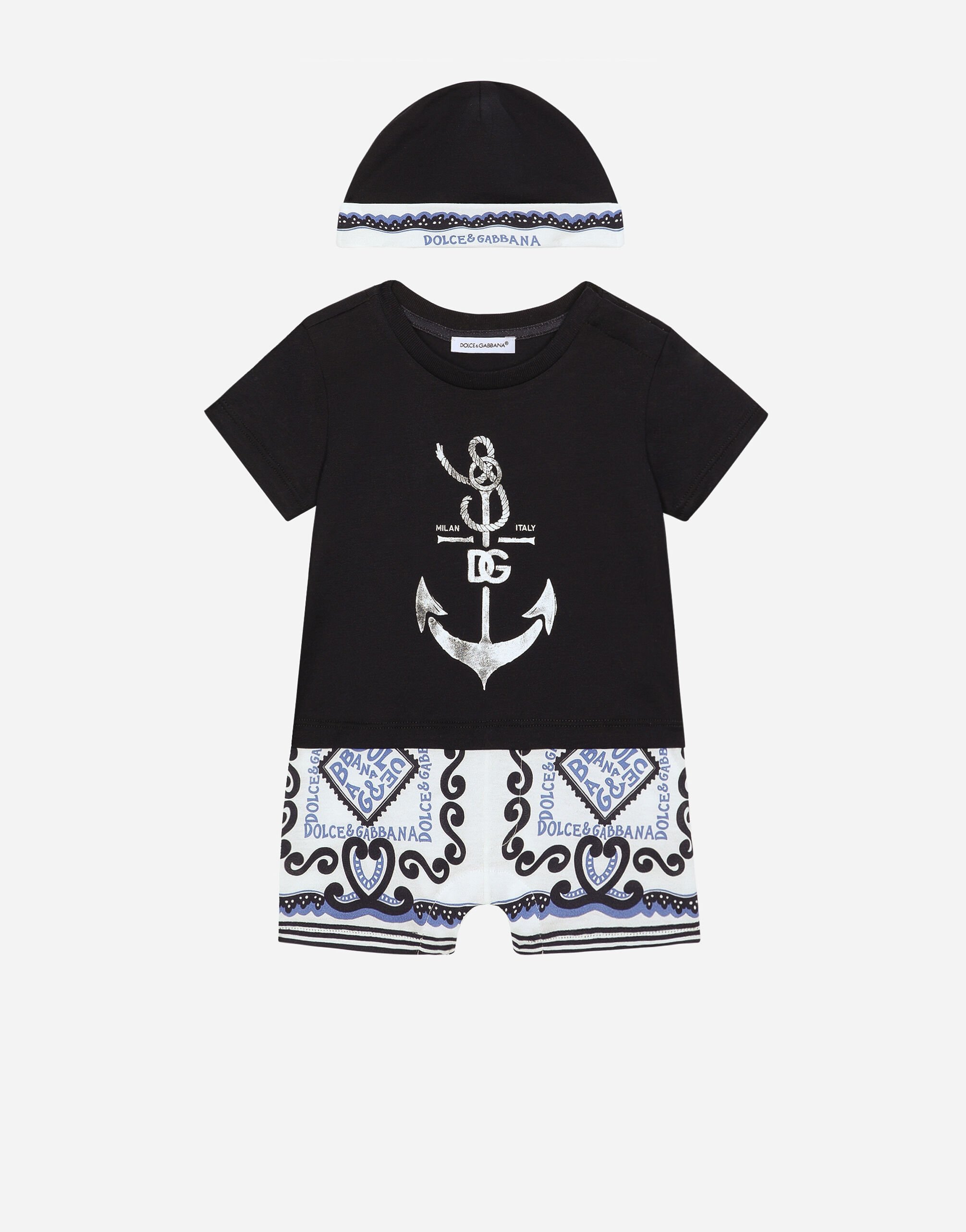 Dolce & Gabbana 海洋印花平纹针织礼盒套装（2件入） 蓝 L1JO6TG7M5U
