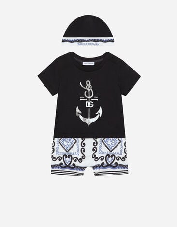 Dolce & Gabbana 2-piece gift set in Marina-print jersey Azul L1JO6TG7M5U