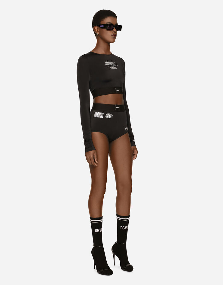 Dolce & Gabbana キュロットパンツ リップストップジャージー エラスティックバンド DGVIB3 ブラック FT002TG7K6W