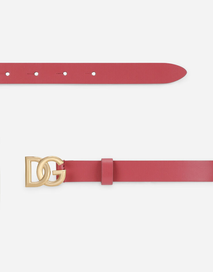 Dolce & Gabbana Calfskin belt with DG logo Fuchsia EE0062AW576