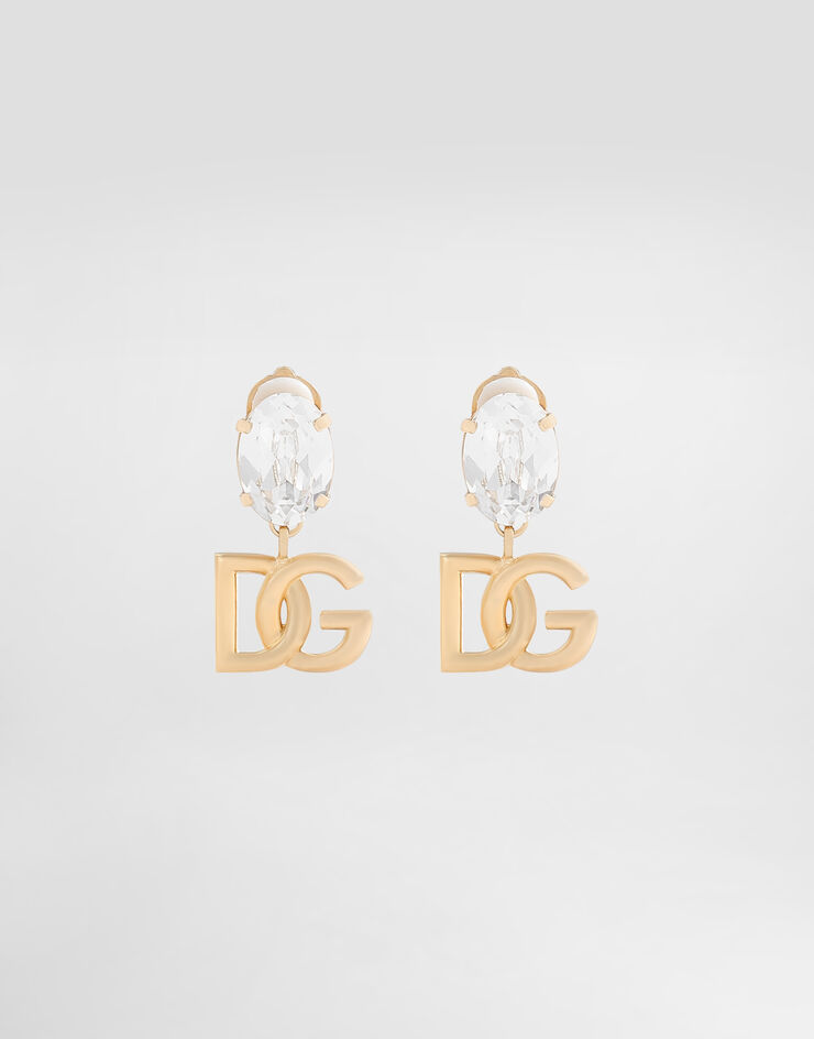 Dolce & Gabbana Earrings with rhinestones and DG logo Gold WEO8S1W1111