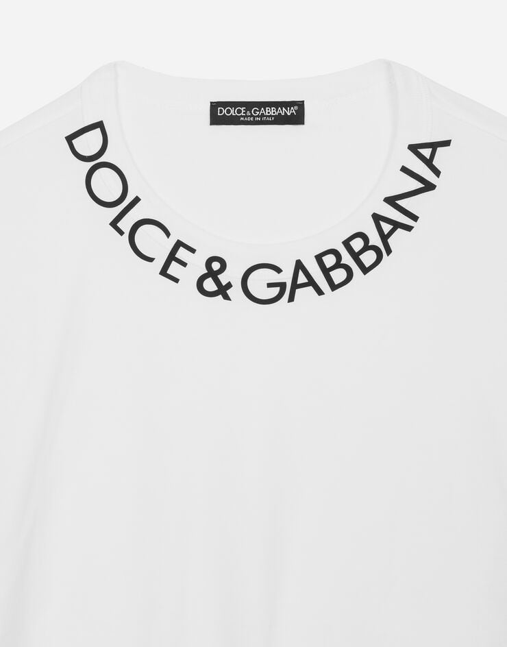 Dolce & Gabbana Rundhals-T-Shirt mit Print Dolce&Gabbana Weiss G8PL1TFU7EQ