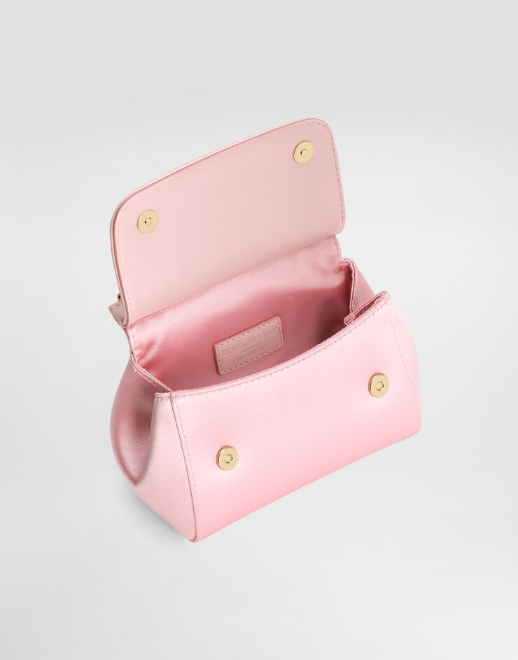 Dolce & Gabbana Bolso bandolera Sicily de raso y detalles de termostrass con efecto degradado Rosa EB0003AU557