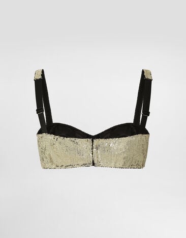 Dolce & Gabbana Balconette bra with micro-sequin embellishment Gold O1B36TON05C