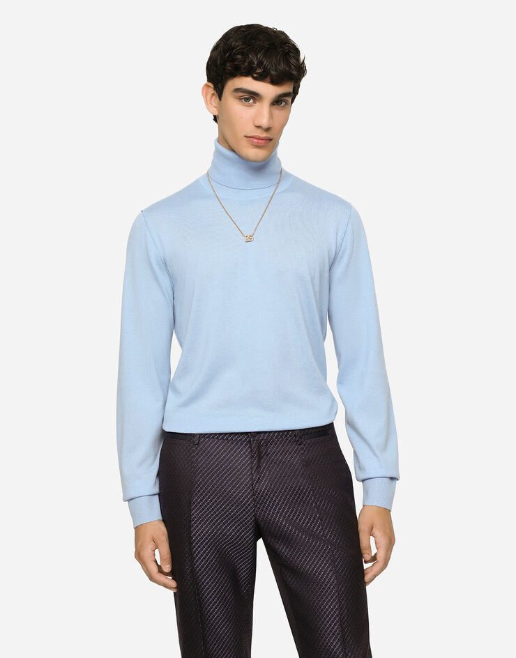 Dolce & Gabbana Cashmere and silk turtle-neck sweater Azul Claro GXH82TJCMT3