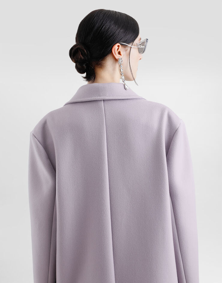 Dolce & Gabbana Manteau droit en drap de cachemire Lilas F0W2NTFU292