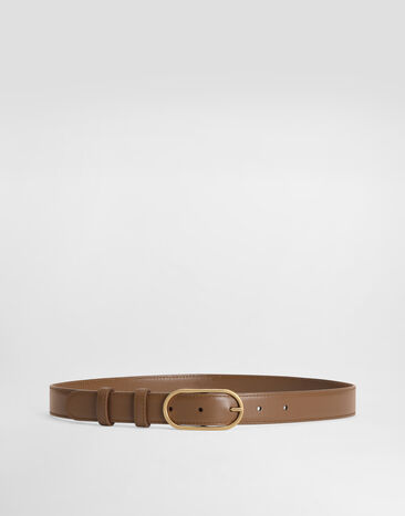 Dolce & Gabbana Cinturón de piel de becerro granulada a mano Marrón BE1654A3G19
