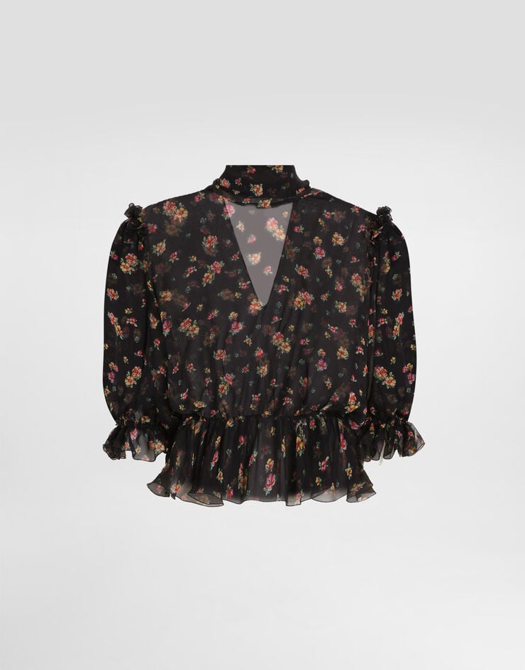 Dolce & Gabbana Small floral-print chiffon top Dolce & Gabbana Small floral-print chiffon top Multicolor F7BG5TIS10V