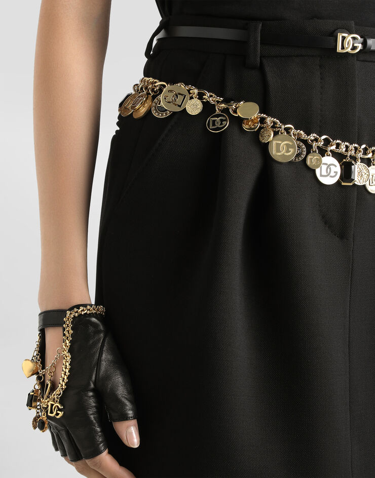 Dolce & Gabbana Short skirt in double wool crêpe Black F4CNLTFU2L8