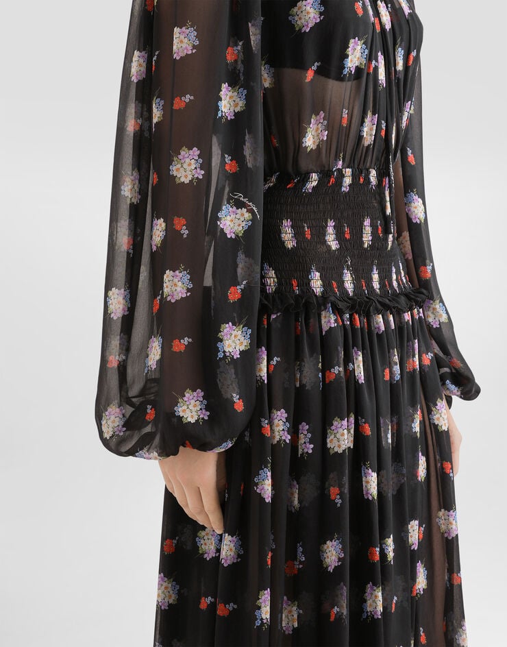 Dolce & Gabbana Small floral-print long chiffon dress Dolce & Gabbana Small floral-print long chiffon dress Multicolor F60GNTIS10Y