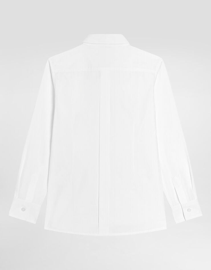 Dolce & Gabbana Poplin shirt with DG embroidery White L43S88G7P1X
