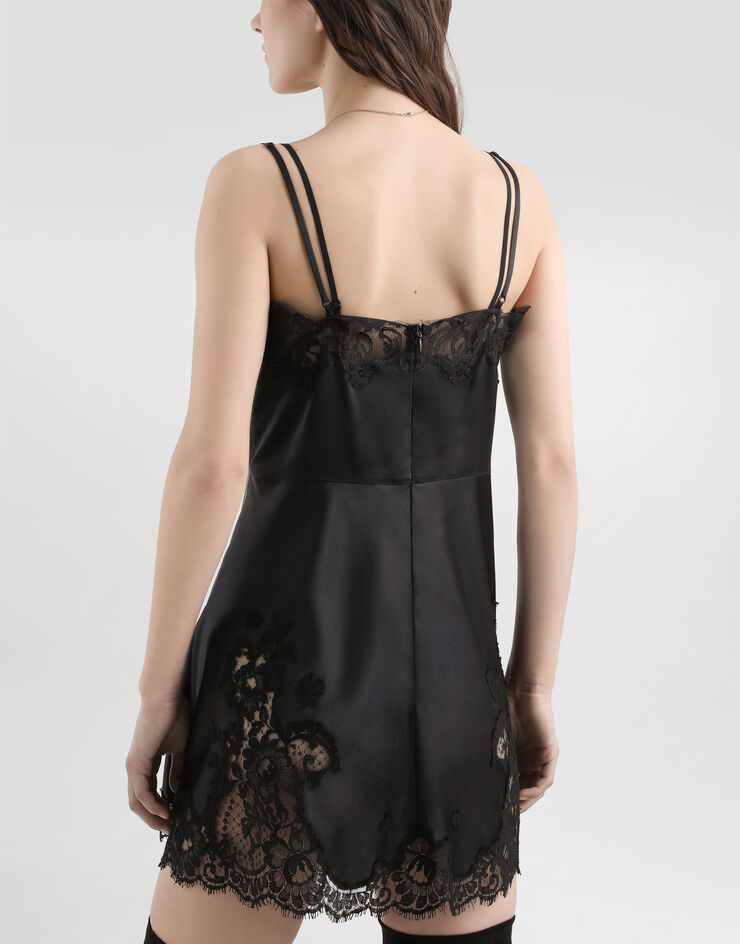 Dolce & Gabbana Stretch satin dress Black F60FFTFURAG