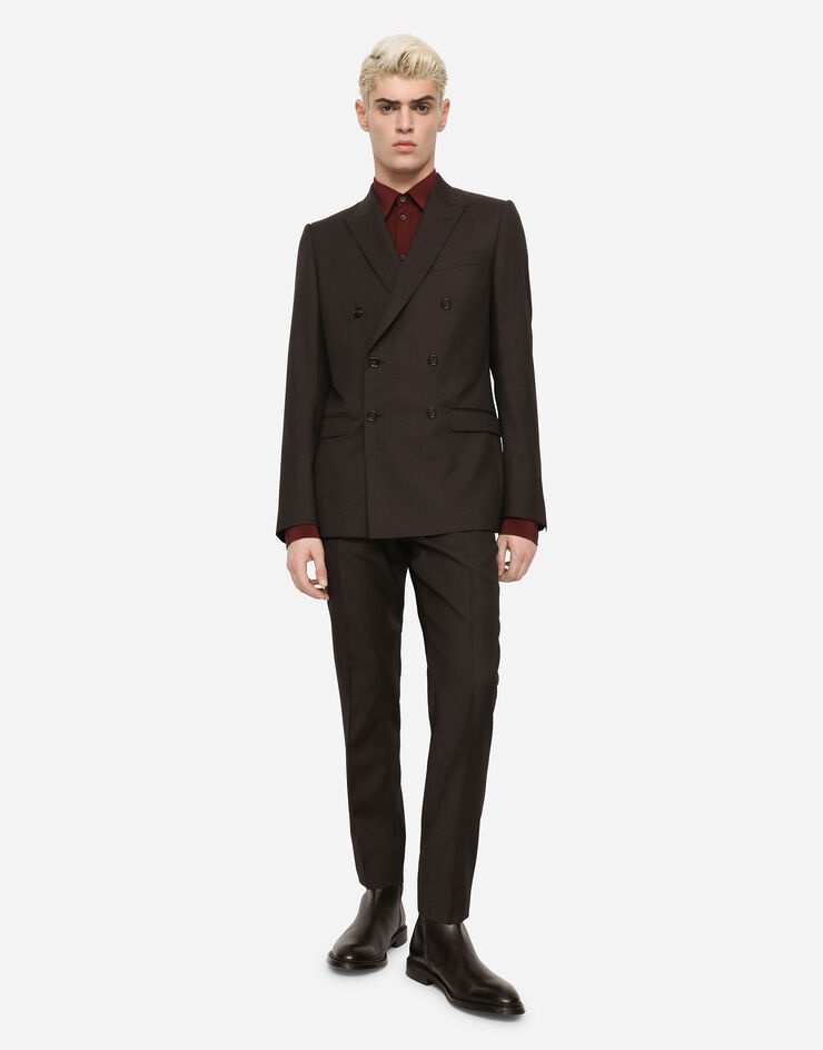 Dolce & Gabbana Double-breasted wool and silk Martini-fit suit Violet GK7SMTFU3Q7