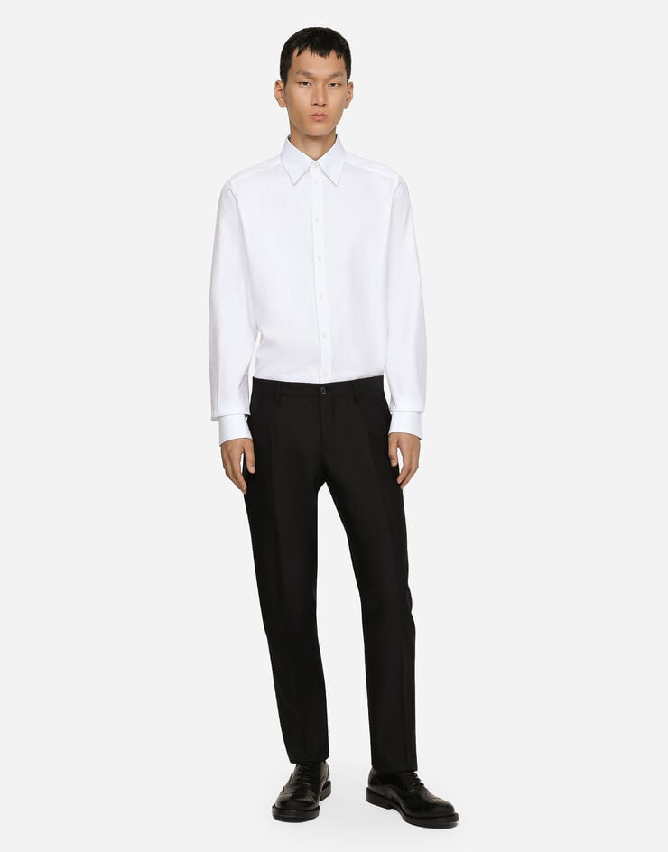 Dolce&Gabbana Hemd Martini aus Baumwolle Mikro-Jacquardmuster Weiss G5JE8TFJ5CY
