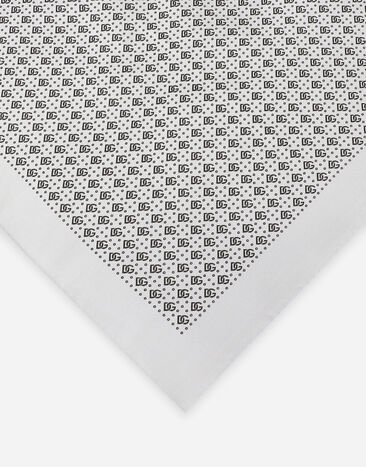 Dolce & Gabbana Silk jacquard pocket square with DG logo White GR412EG0JYI