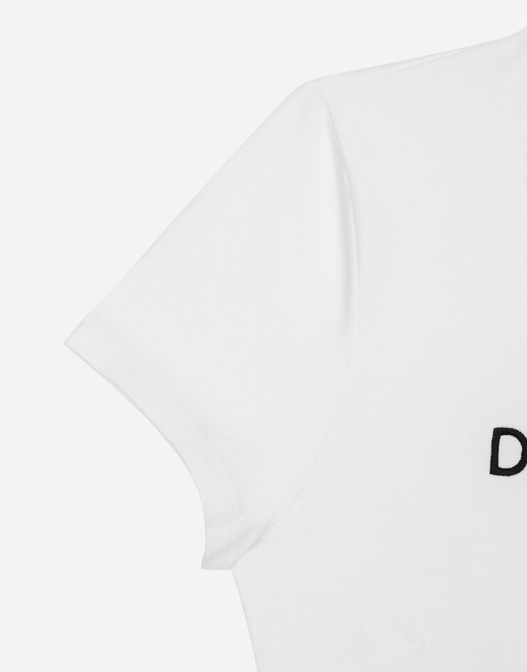 Dolce&Gabbana T-shirt corta con logo DG Bianco F8U48ZFU7EQ