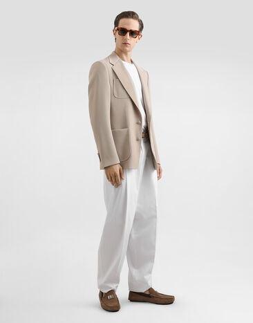 Dolce & Gabbana Single-breasted portofino wool jacket Beige G2WA0TFU2X3