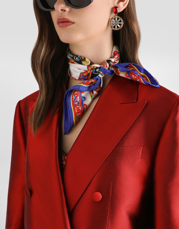 Dolce & Gabbana Double-breasted mikado shantung jacket Red F29UUTFU116