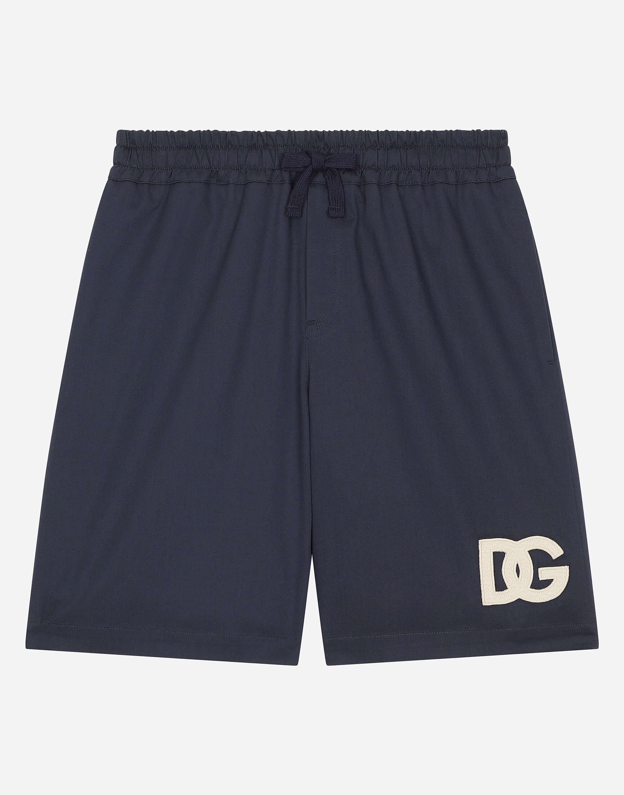 Dolce & Gabbana Gabardine shorts with DG logo Beige L44S02G7NWR