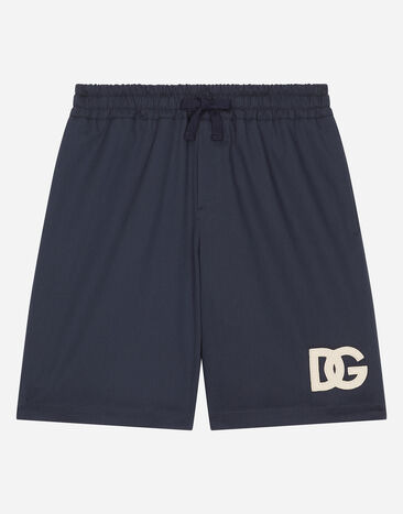 Dolce & Gabbana Gabardine shorts with DG logo Multicolor L4J840G7H2U