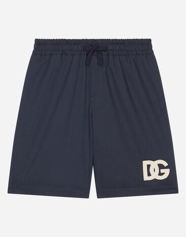 Dolce & Gabbana Bermudas aus Gabardine mit DG-Logo Drucken L4JQS3HS7NJ