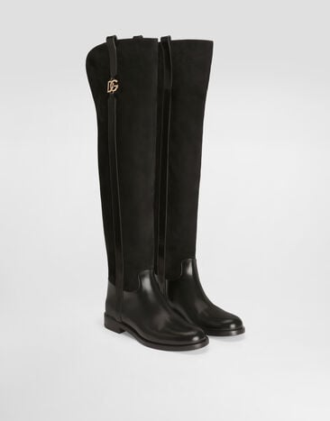 Dolce & Gabbana Suede riding boots Black CU1314A3S68
