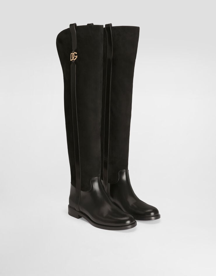 Dolce & Gabbana Suede riding boots Dolce & Gabbana Suede riding boots Black CU1314A3S68