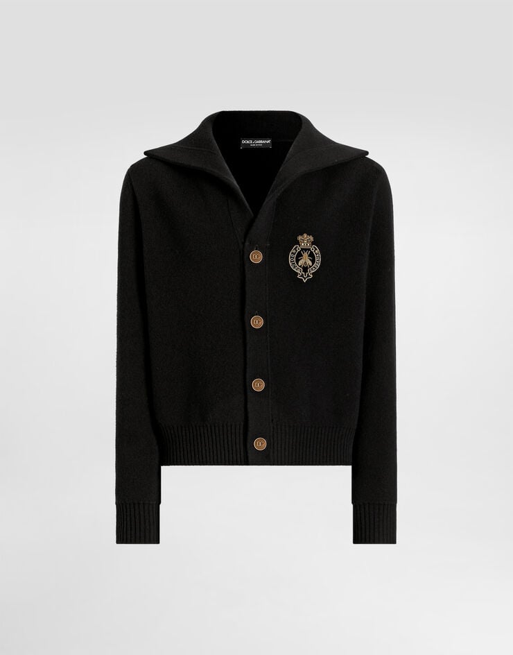 Dolce & Gabbana Virgin wool cardigan with embroidery Dolce & Gabbana Virgin wool cardigan with embroidery Black GXVGPZJDVGI