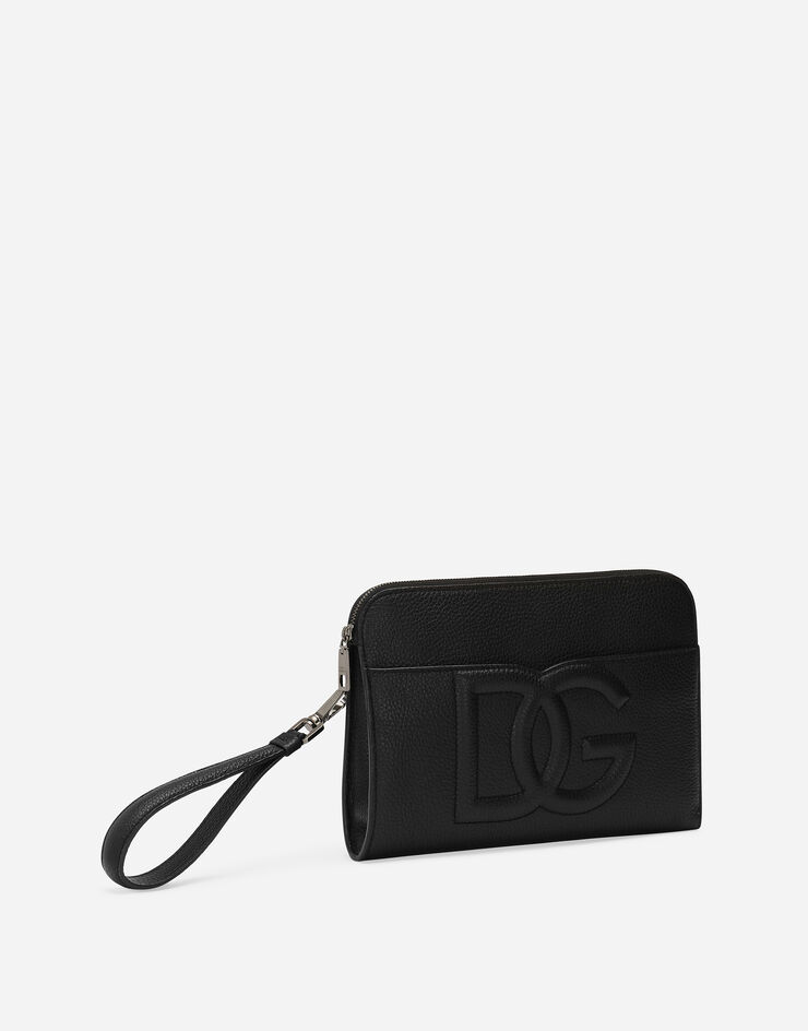 Dolce & Gabbana Pochette en cuir de cerf format moyen Noir BM2338A8034
