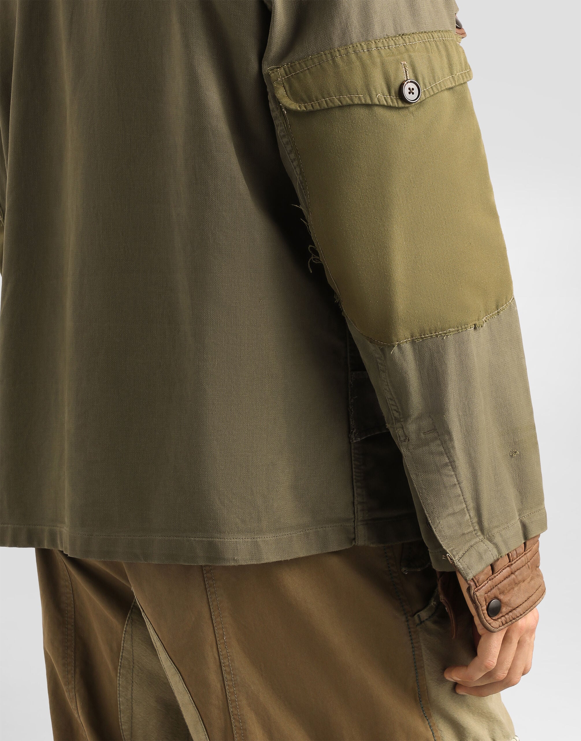 Cotton and lambskin jacket in Brown for Men | Dolce&Gabbana® US