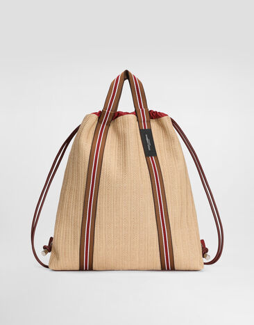 Dolce & Gabbana Essenza backpack in raffia Multicolor BM2692A0859