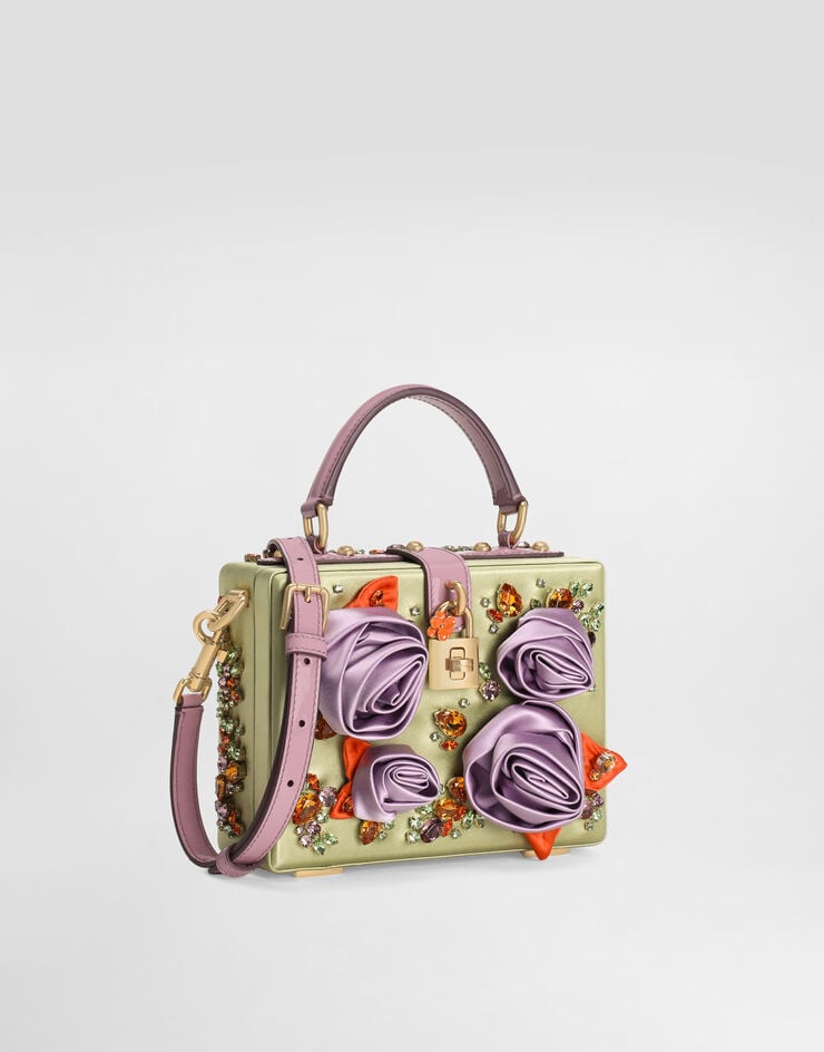 Dolce & Gabbana Sac à main Dolce Box en satin et cuir verni Multicolor BB5970A0256