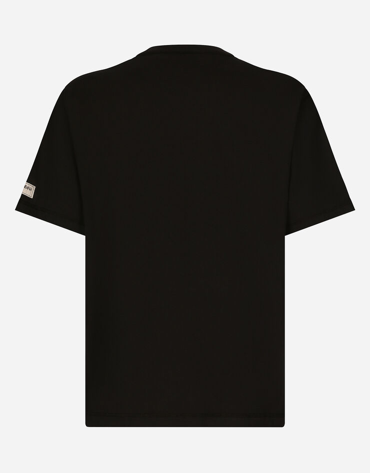Dolce & Gabbana T-Shirt aus Baumwolle mit Dolce&Gabbana-Logoprint Schwarz G8PN9TG7NWT