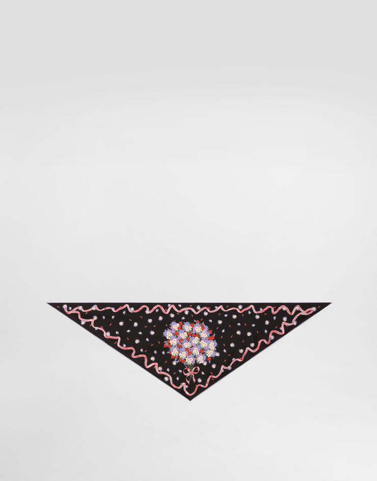 Dolce & Gabbana Small floral-print silk twill triangle scarf Multicolor FS329AGDDLI